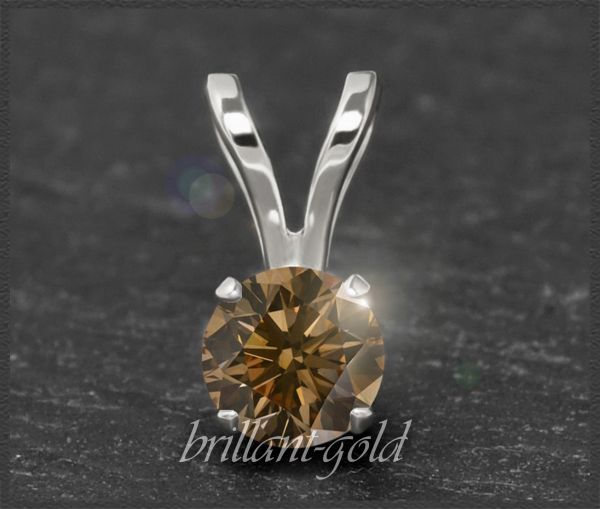 Diamant Anhänger 0,55ct, Cognac Chamapgner